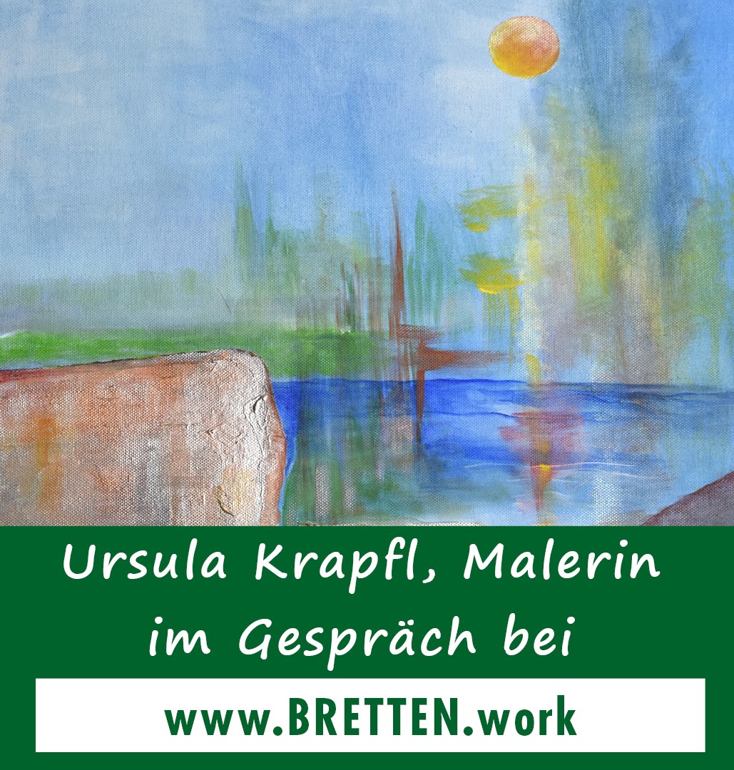 Ursula Krapfl malt mit Acrylfarben.